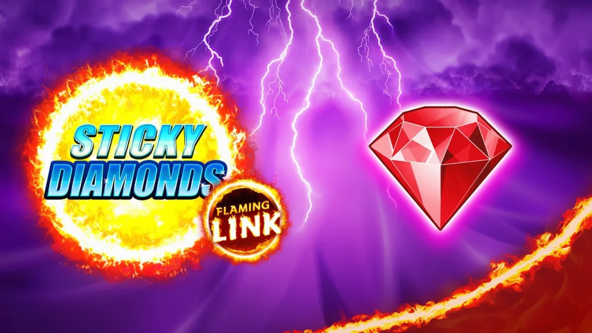 Tampilan layar Sticky Diamonds Flaming Link pada perangkat seluler